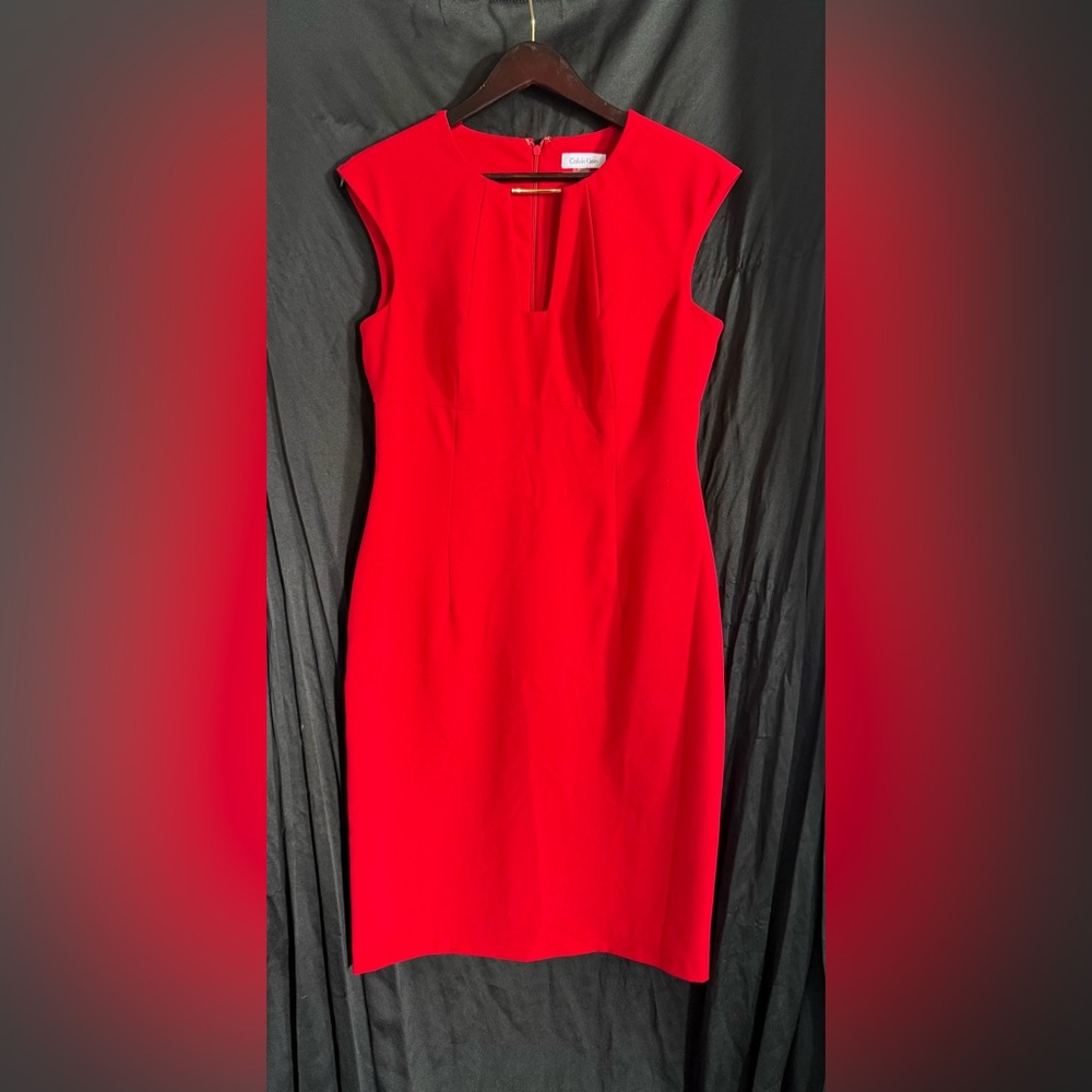 Calvin Klein Red Cap-sleeve Dress